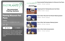 Screenshot of the Fast Plants YouTube playlist on planting